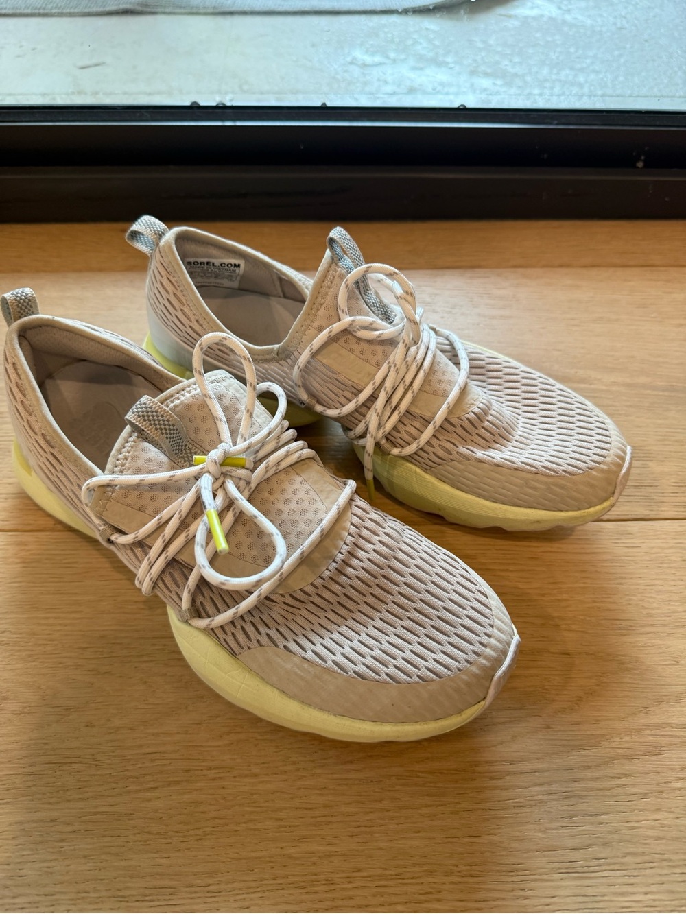 Sorel Women's Beige and Pale Yellow Athletic Sneakers